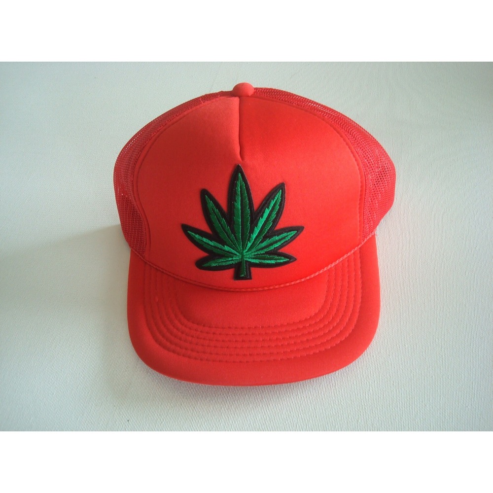TRUCKER POT WEED   90S‎ SCRIPT snapback DEADSTOCK HAT CAP VINTAGE E3